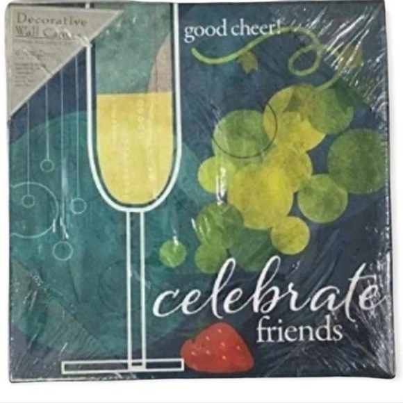 Other - Good Cheer Celebrate Friends Canvas Wall Art Decorative Home‎ Decor New